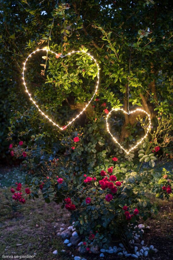 coeur lumineux led déco extérieure mariage