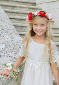 Robe fille Lucie Les Petits Inclassables robe de baptême cérémonie et cortège pour petite fille. Petite robe style bohème chic. Dispo boutique Paris