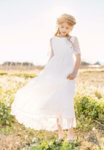 robe baptême blanche bohème longue thelma