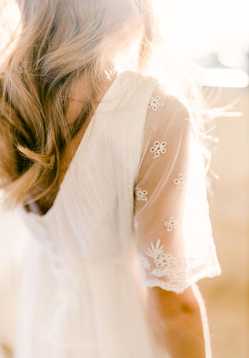 Robe Longue Dentelle ALLOVIN Pour Fille – Dos Nu Avec Nœud, Manches Longues, Pour Mariage/baptême (3-12 Ans)