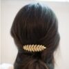 Accessoire de cheveux Peigne feuilles dorées pour coiffure chignon de mariée ou cheveux wavy. Acheter boutique Paris ou en ligne