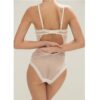 Pièce de lingerie Body en tulle blanc Quartz. Body transparent en tulle chic et sexy. Petits prix. Acheter en ligne et boutique à Paris 11ème