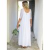 English Garden Robe longue Femme Ava style bohème chic. Robe de mariée blanche et bohème chic. Acheter boutique Paris et en ligne