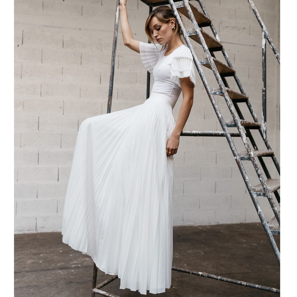Jupe Longue Blanche Style Bohème - Taille Haute, Plissée, Avec Poches - Pour Femmes Et Filles, été, Maxi Jupe