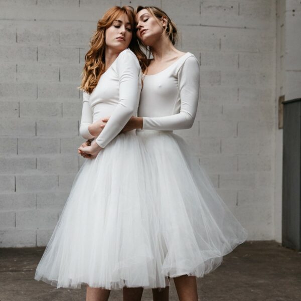 By Romance - Jupe tutu blanche Ballerine. Jupe de mariée style jupon tutu pour un mariage cool. Acheter en ligne et dans notre boutique à Paris