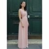 Robe longue plissée rose. Robe chic pour mariage et évènement à moins de 200€. Acheter en ligne ou en boutique à Paris