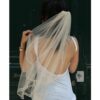 Voile de mariée bordure brodée. Acheter boutique mariage Paris. Accessoire de mariée voile et voilette. Commander en ligne