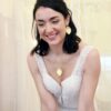 Collier collection Plumetti feuille or et pierre de lune pour mariée ou quotidien. Acheter boutique mariage Paris et en ligne
