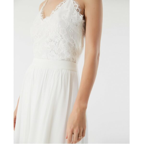 Jupe longue de mariée blanc ivoire. Jupe longue plissée simple et bohème. Petits prix. Acheter en ligne et boutique Paris