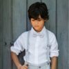 Chemise garçon en lin Noé Les Petits Inclassables, pour mariage, communion, fête et bar mitzvah. Dispo acheter boutique Paris et en ligne