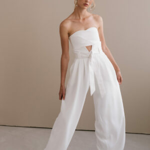 By Romance - Pantalon blanc de mariée Aimée