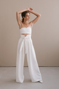 By Romance - Pantalon blanc de mariée Aimée