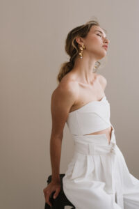 By Romance - Top blanc de mariée Ella