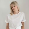 By Romance - Top blanc de mariée Hester. Top jolie matière blanc ivoire. Tenue de mariage ensemble stylé. Acheter boutique Paris et en ligne
