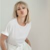 By Romance - Top blanc de mariée Hester. Top jolie matière blanc ivoire. Tenue de mariage ensemble stylé. Acheter boutique Paris et en ligne