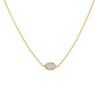 Collier plaqué or orné d'une pierre labradorite ovale. Bijou bohème chic petits prix. Acheter dans notre boutique à Paris et en ligne