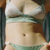Lingerie soutien-gorge satin vert sauge