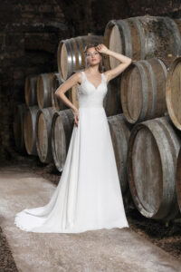 Robe de mariée longue dentelle fleurie Delphine