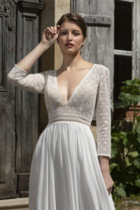 Robe de mariée longue Dolores manches longues