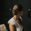 Pic à chignon Firmin perles transparentes et feuille dorée