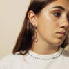 Boucles d'oreille Flap doré et transparent Pivoines and love