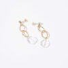 Boucles d'oreille Flap doré et transparent Pivoines and love
