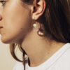 Boucles d'oreille Hop perles ivoire et transparente