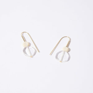 Boucles d'oreille Hop perles ivoire et transparente