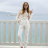 Pantalon blanc smoking de mariée Inès By Romance