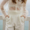 Pantalon blanc smoking de mariée Inès By Romance
