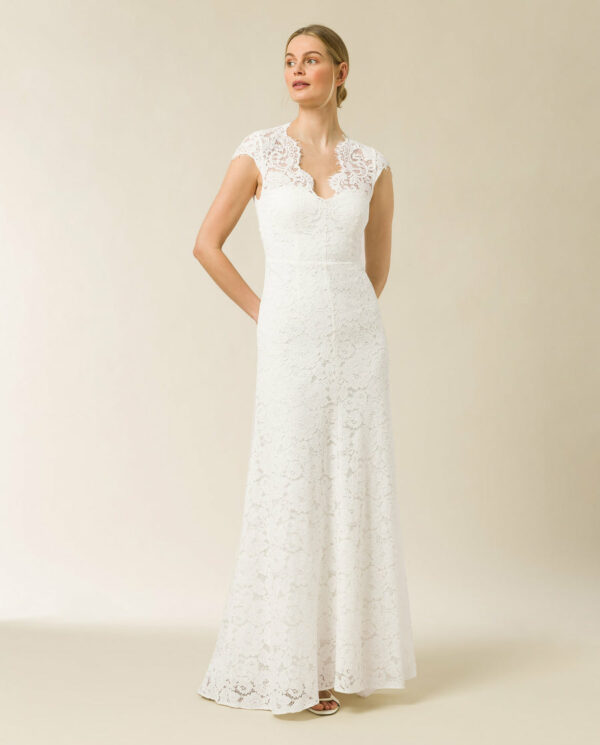 Robe de mariée longue blanc neige Daniella