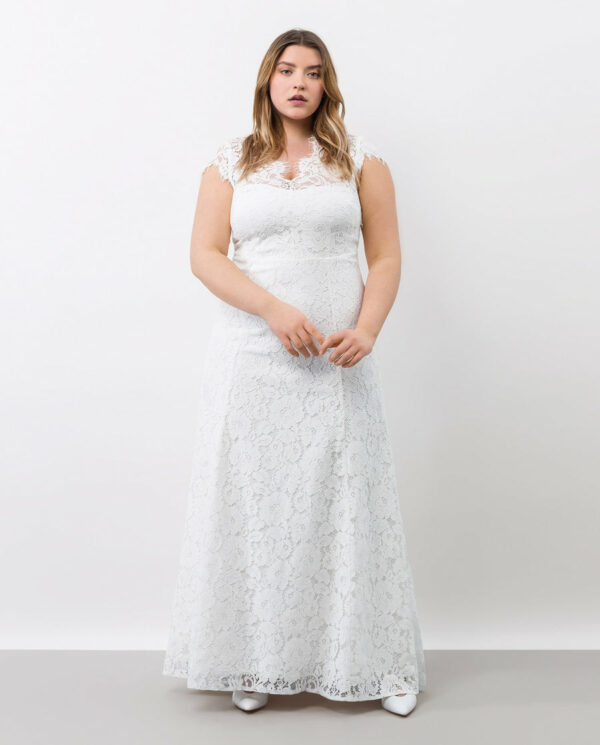 Robe de mariée longue blanc neige Daniella