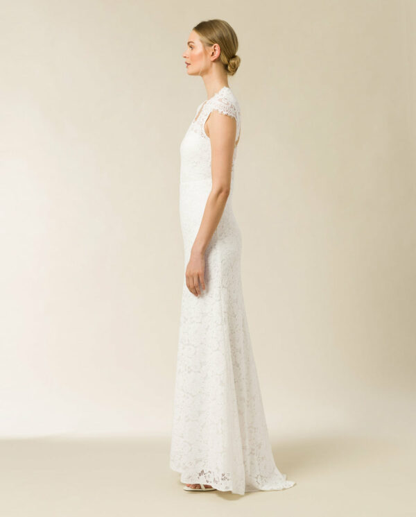 Robe de mariée longue blanc neige Daniella