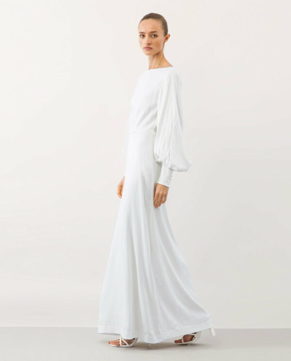 Robe de mariée longue satin fluide Manna