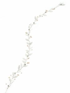 Tiare façon feuilles, strass et perles. accessoire cheveux mariée bohème. Boutique mariage en ligne et à Paris. petits prix