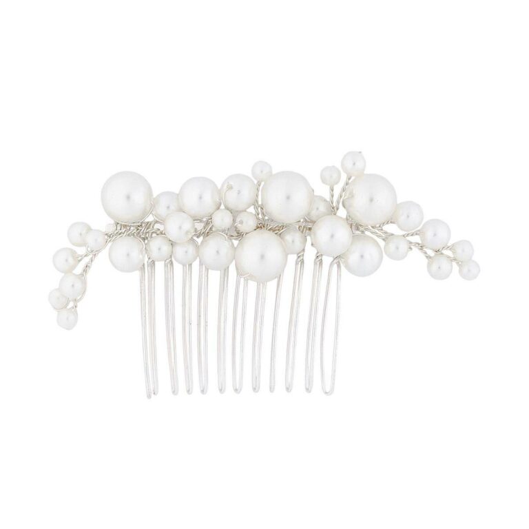 Peigne avec perles sur base argent. Accessoire dans cheveux. Acheter boutique bijoux Paris et en ligne. Pivoines and love.