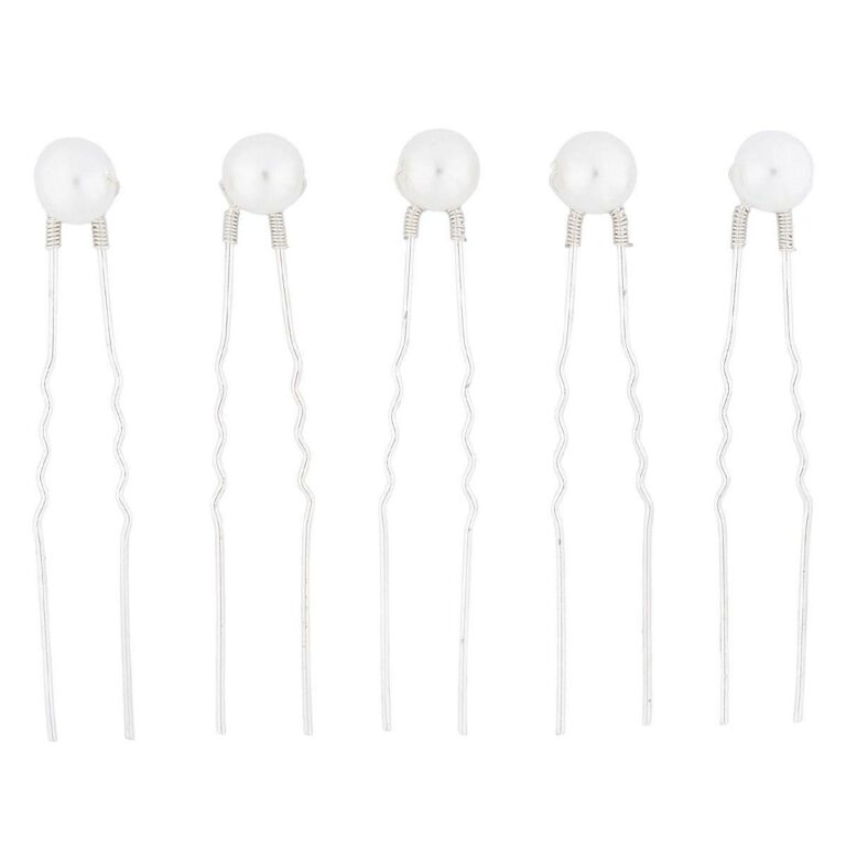 Set de 5 Pics à chignon de mariée perles. Accessoire de cheveux mariage. Achat en ligne ou boutique mariage paris coiffure