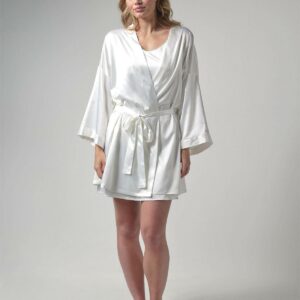 Kimono ivoire satin bride