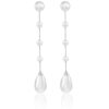 Boucles d'oreille pendantes 5 perles argent Alma Novia. Bijou de mariée stylé pour mariage. Acheter online ou boutique Paris.