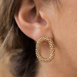 Petits anneaux couronne Clémence par Kariboo. Bijou made in france plaqué or. Boucles d'oreille dorées. Acheter boutique paris et en ligne