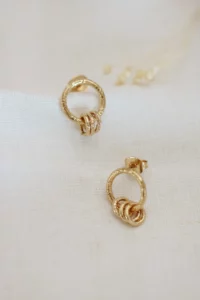Boucles d’oreille Laura anneau dorées par Kariboo. Bijoux made in france plaqué or. Boucles d'oreille dorées. Acheter boutique paris et en ligne