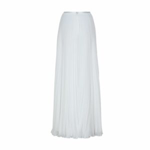 Lilly - Jupe longue blanche plissée . Jupe de mariée plissé simple et fluide. Acheter en ligne et dans notre boutique à Paris.