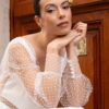 Boucles d’oreille dormeuses argent avec strass Lilly, accessoire mariée. Achat en ligne ou boutique mariage paris. Bijoux argent