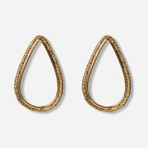 Boucles d'oreille goutte Neptune dorées. Bijou accessoire mariée créateur fait main en France. Acheter boutique Paris ou en ligne.