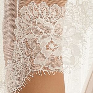 Voile de mariée long 2 couches en tulle et dentelle. Accessoire mariage petits prix. Boutique concept-store paris et eshop