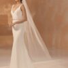 Voile de mariée long 1 épaisseur en tulle et perles. Accessoire mariage petits prix. Boutique concept-store paris et eshop