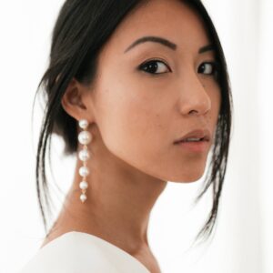 Boucles d’oreille de mariée pendantes grosses Perles