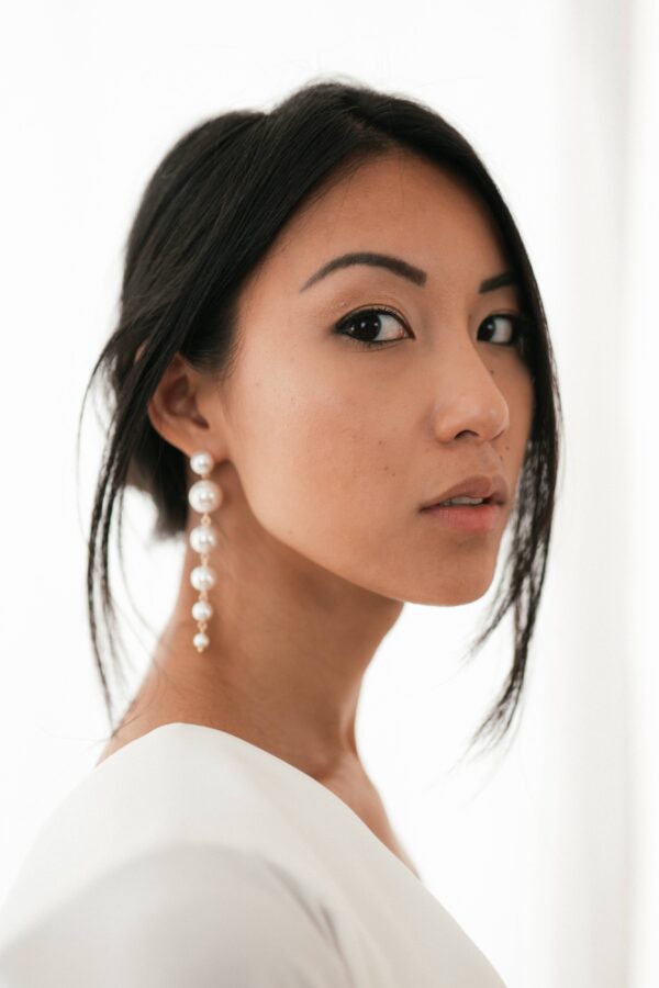 Boucles d’oreille de mariée pendantes grosses Perles