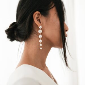 Boucles d’oreille de mariée pendantes grosses Perles