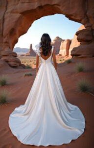 Robe de mariée Josie volume satin col carré. Mariage retro chic. Boutique Mariage essayer boutique Paris showroom rdv